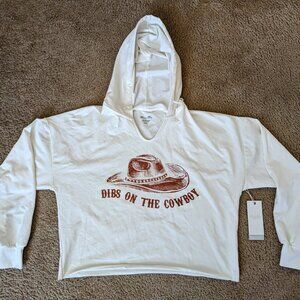 Miss Me Cropped Light-Weight Hoody, Size Small